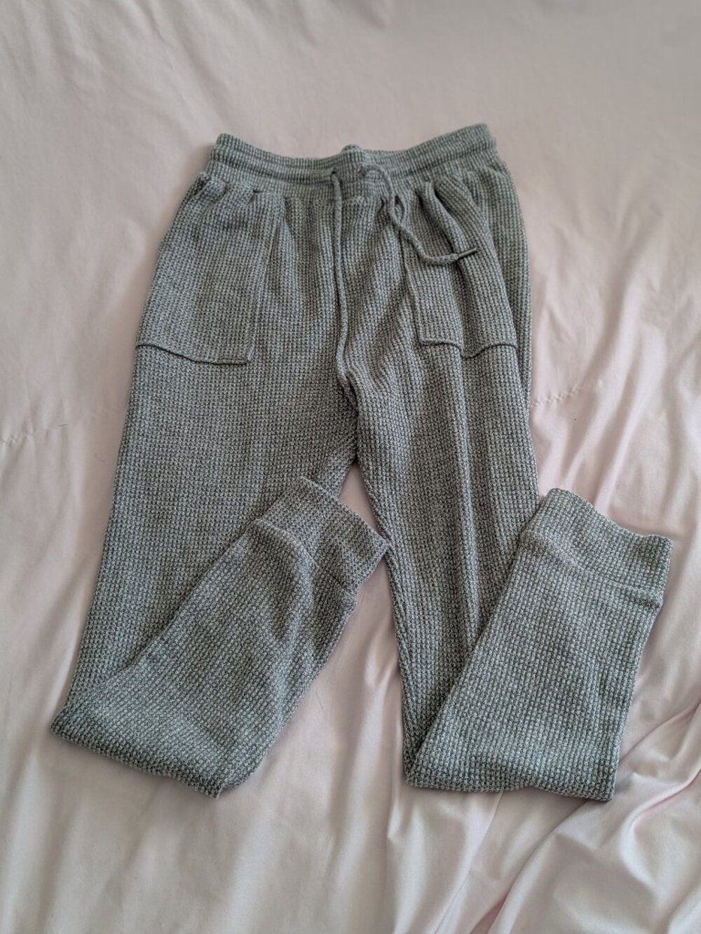 RD Style Grey Waffle Knit Jogger Pants